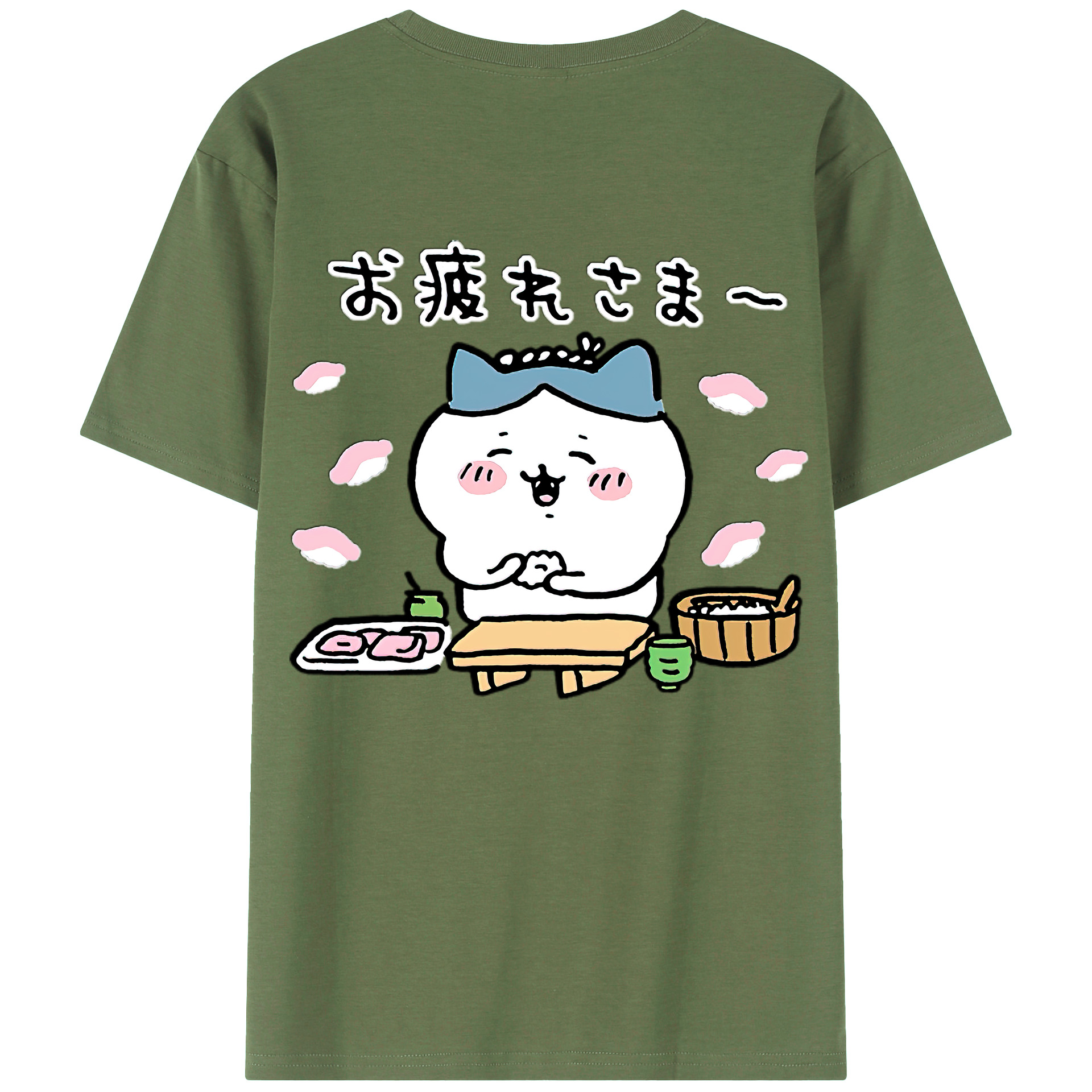 （画像用） ちいかわ ハチワレ Chii-kawa hachiware 綿100％ メンズ半袖Tシャツ（バックプリント） 通気性